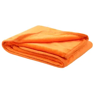 PiccoCasa Flannel Fleece Blanket Soft Lightweight Warm Fuzzy Blanket for All-Seasons, Luxury Comfy Decorative for Couch Living Room 23"x30" Orange