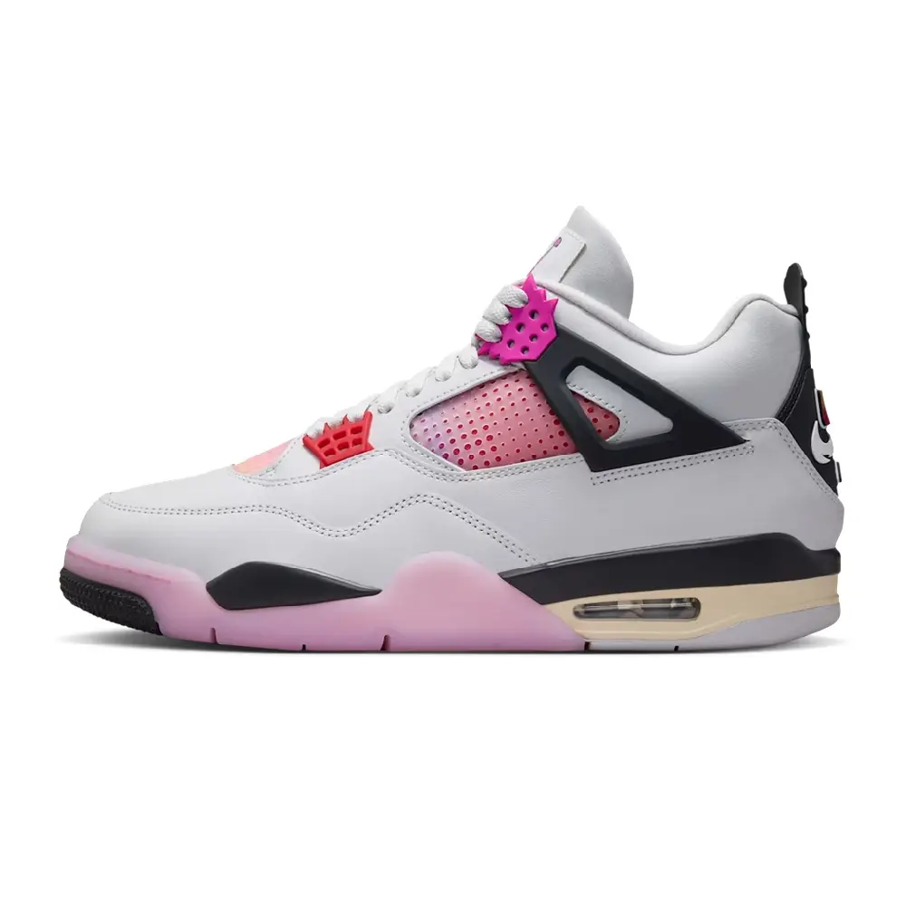 Men's Jordan 4 Retro "Comic" Off White/Fire Pink-Anthracite (JA1135 100)