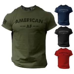 American AF Patriotic USA Flag T Shirt for Men Funny - Soft Style 100% Cotton IIY