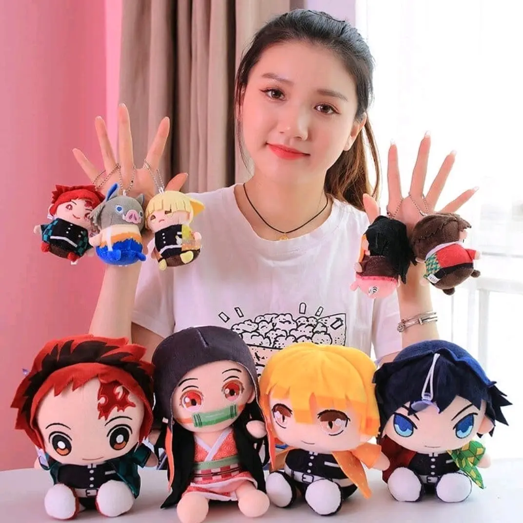 Demon Slayer Kawaii Plushies with Chain - Nezuko and Tongiro Key Chains - Accessories, Phone
