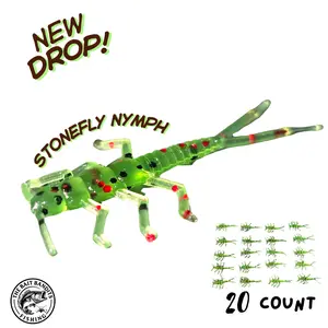 Watermelon Red Flake Stonefly Nymph – 1.5” Micro Bait (20ct)