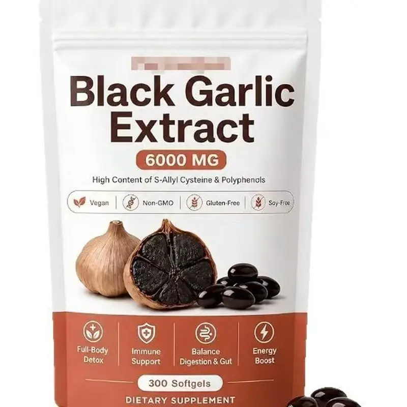 Black Garlic Extract 6000mg Capsules Antioxidant & Immune Support 300 Count