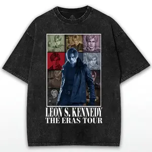 Leon S. Kennedy Resident Evil The Eras Tour Vintage T-Shirt | Acid Wash Oversized Graphic Tee | Premium Survival Horror Gamer Merch Gift Idea, Soft Cotton Blend, Breathable Comfort, All-Day Comfort, Zero Compromise