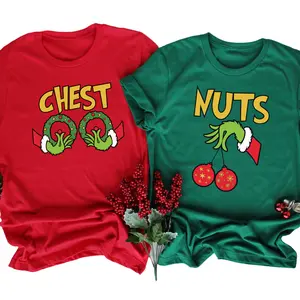 Chest Nuts Couples Matching Shirts, Christmas Humor, Family Holiday Shirt, Funny Saying, Couple T-Shirt, Christmas Party Outfit