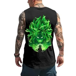 Broly Legendary Super Saiyan Tank Top – Dragon Ball Z Neon Green Aura Graphic Shirt – 100% Cotton