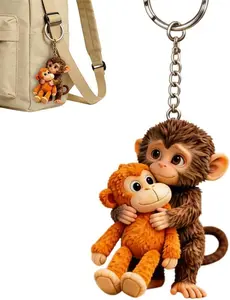 BUY 1 GET 1 FREE Protect Punch The Monkey Keychain 3D Cute Plush Toy Keychain for Backpack Car Keys Gift Durable Fade Resistant Finish