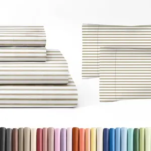 Beige Stripes 4- Sheet Set & Pillowcase Bedding Bundle ( Size) - Bed Set Includes Complete  Sheet Set & 2  Pillowcases - Hotel Luxury Comfy, Cooling Sheets and Pillowcase Bedding Set