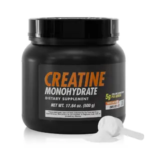 BENFIT Creatine Monohydrate Powder - Pure Unflavored Edible Dietary Supplement, 5g per Serving, Workout & Fitness Support, High-Dose Vitamin, Prop 65 Safe, Mixable with Protein Drinks, Nutrition-Friendly Muscle Support