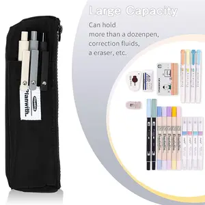 Slim Pen & Pencil Case with Adjustable Elastic Band, Zipper Pouch for Makeup, Journal & More, Essential Organizer for Daily Use