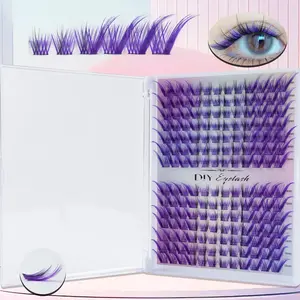 14 Rows of 168 DIY Fox Style False Eyelashes Blue, Purple Inspired the Fox World The fluffy eyelash clusters will instantly enhance your charming appearan ceReusable Soft False Eyelashes for Party, Festival & Daily Glam Makeup