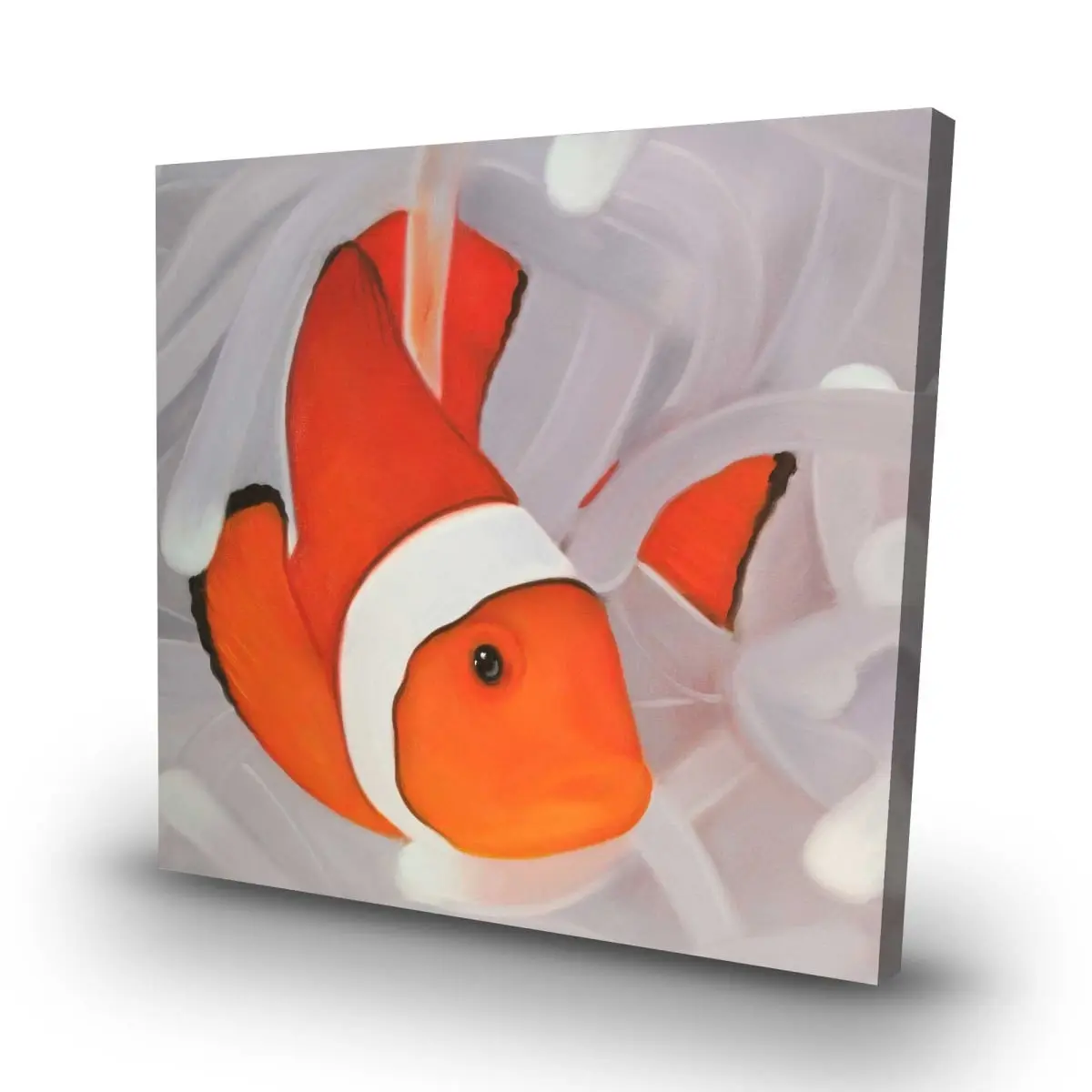 212 MAIN High Def Animal Inspired Clownfish Marine Scene Wall Poster-Print - 32x32 in Colorful Fish Artwork, Bedroom Decor, Room Inspo Home Gift Item for Stress Relief, High Def Print