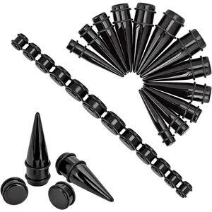 24pcs Big Gauges Kit Ear Stretching Kit 00G-20mm Acrylic Tapers Plugs Body Piercing Set