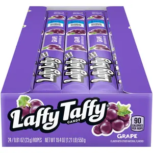 Laffy Taffy Rope - Grape Flavor (Box of 24 Ropes) Snack Candy
