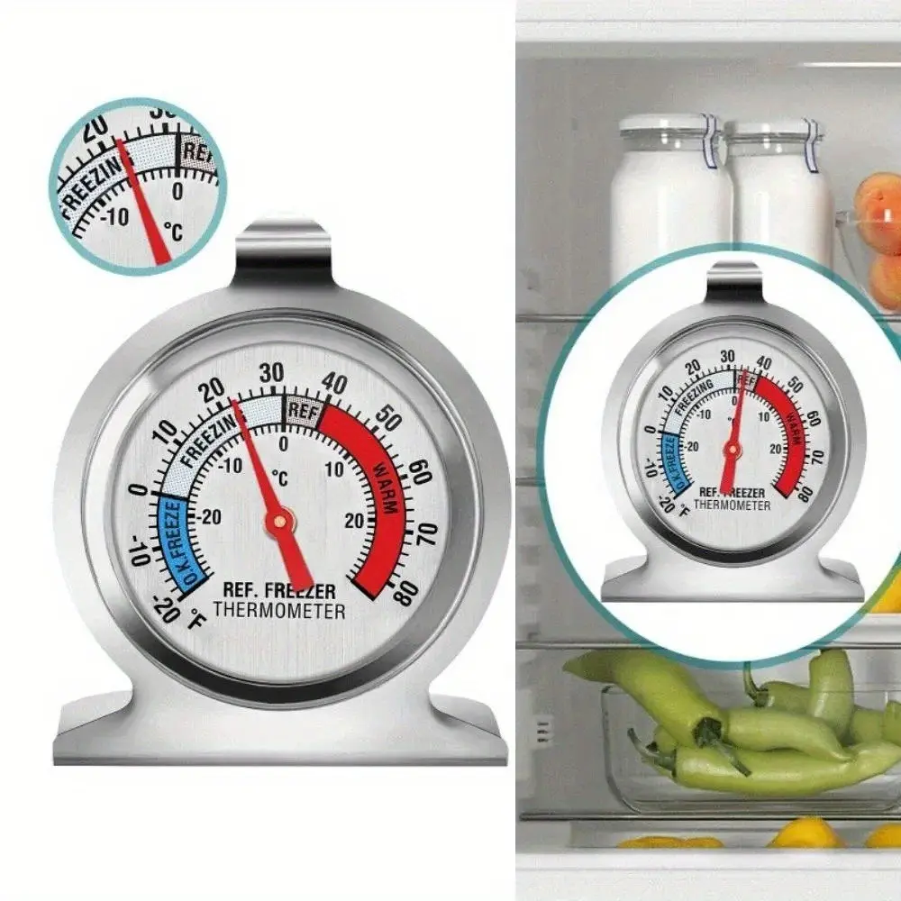 Stainless Steel Mini Fridge Thermometer, High Accuracy Temperature Sensor, -30 to 30°c Range, Ideal for Home Kitchen Refrigerator & Freezer