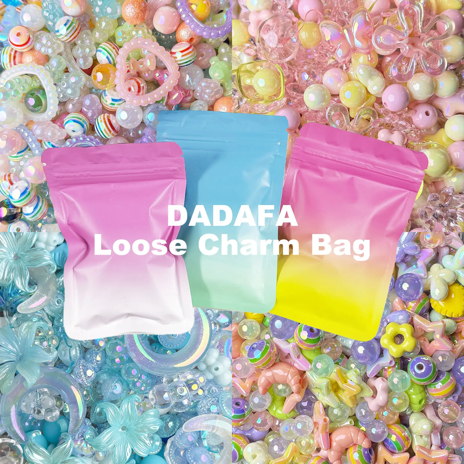 DADAFA Suprise Bag BOGO Mixes DIY Craft Decorations For Jewelry Making Beadable Pen Phone Chain Keyring Supplies Earrings Bracelet Necklace Accessories Home Decor Charms
