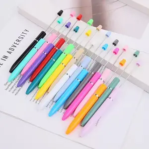 10-Pack Macaron Long Beaded Round Ball Pens, Ballpoint Pen, Multi Purpose Pens, Creative Craft Supplies, Holiday Gift Box, DIY Handmade Decorations, Office Stationery