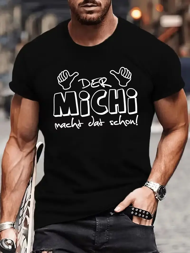 Graphic T-Shirt German Nickname Thumbs Up Hands Casual Short Sleeve Summer T-Shirt Top