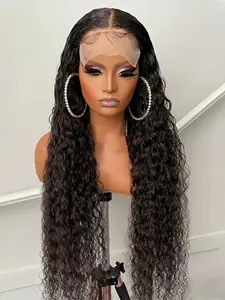 Soft No Glue Pre-Bleached 26 Inch Long 180 Density Daily Gradient Super Mini Curls 13x4x1 Lace Front Wig, High Temperature Resistant