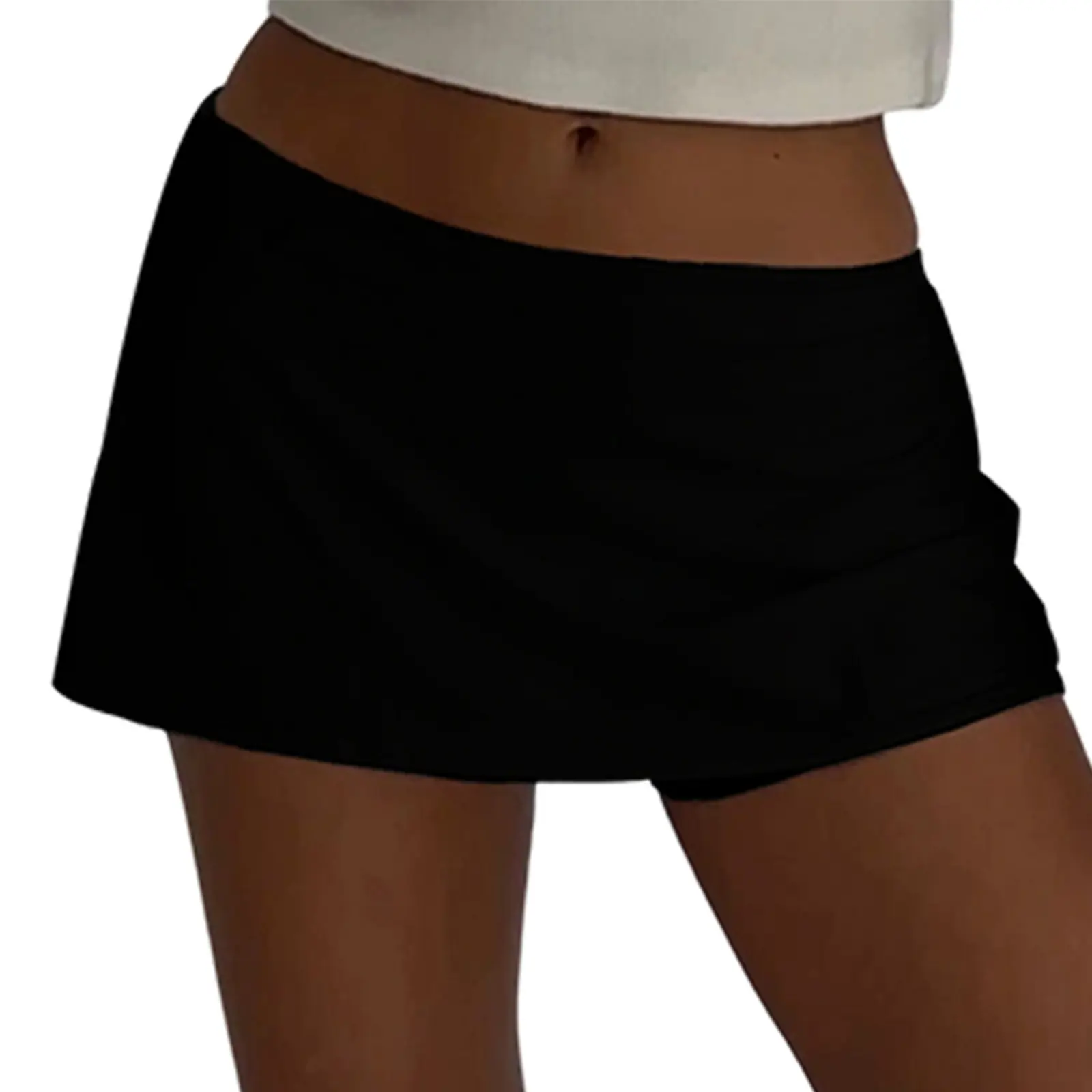 Women's Mini Skorts Casual Stylish Simple Solid Low Rise Short Skirt for All Seasons
