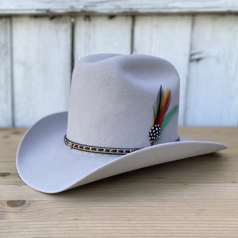 20X El Viejon Gray with Feather Rocha Hats Western Felt Hat