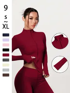 Women's Breathable Top for Running Yoga Gym, Slim Fit Sports Jacket for Women, Comfortable Athletic Wear for Fitness & Exercise, Women's Workout Clothes, Athleisure Style