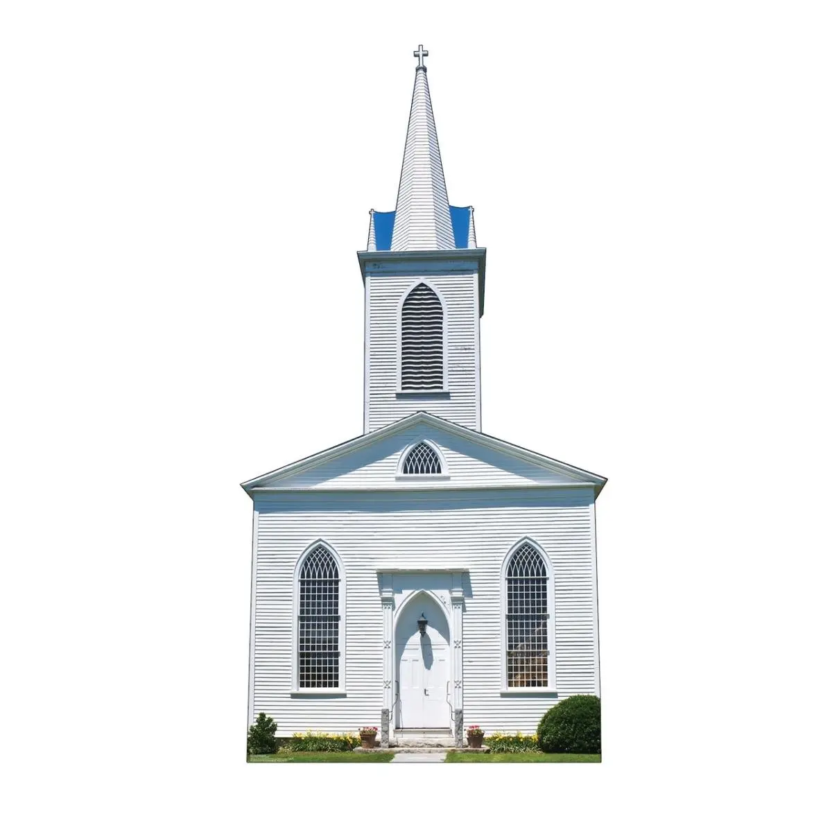 Religious Print Church Steeple Cardboard Cutout - 88x45 in Home Decor Piece for Photo Backdrops