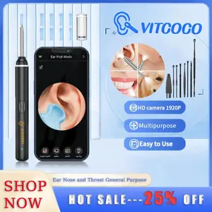 Ear Wax Removal Tool, VITCOCO Ear Cleaner with 1920P HD Camera, Earwax Remover with 8 Pcs Ear Set, with 6 LED Lights, for iPhone, iPad Mother's Day Gifts