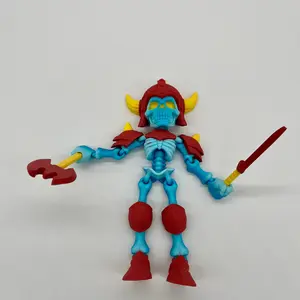 Skeleton Knight – Flexi Pose Figure with Sword & Axe Blue Skeleteton