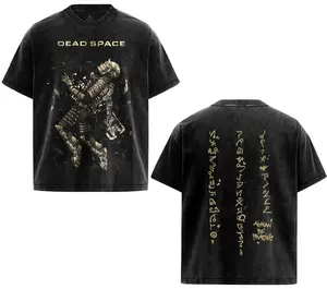 Retro Dead Space Limited Gift Graphic Tees Game Acid Washed TSHIRT, 2 sided Printed Unisex Washed T-Shirt RPG graphic tees game merch Cotton Streetwear Top
