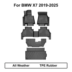 【fathersdaygift】All-Weather TPE Car Floor Mats & Cargo Liner, 7-Seat Car Accessories Interior for BMW X7 2019-2025, Cars Accessories, 7-Seat Set