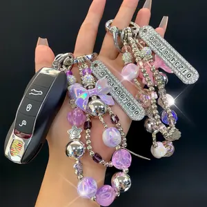 Luxury Rhinestone Butterfly Beaded Wristlet Phone Charm Strap – Versatile Accessory for Mobile Cases, Bags, Car Chains, and Keychains