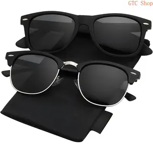 Unisex Semi-Rimless Polarized Sunglasses for Men & Women, UV Blocking Protective Driving Shades, Trendy Lightweight Fashion Eyewear Ideal for Beach Travel, Outdoor Activities & Daily Casual Wear