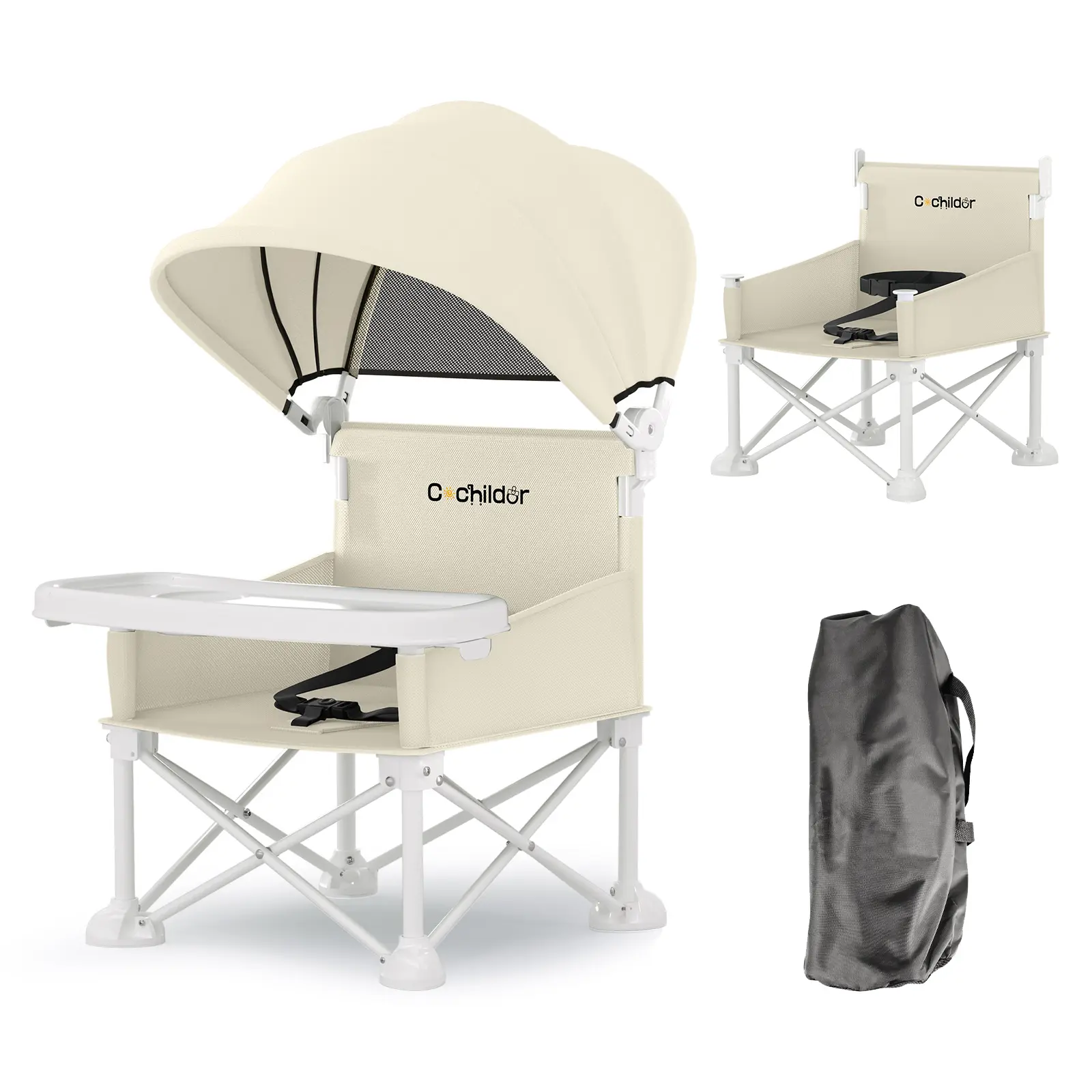 Cochildor Portable Booster Seat & 4-in-1 High Chair with Detachable Feeding Tray - Lightweight Sturdy Frame, Ergonomic Kids Chair Suitable for Indoor/Outdoor, Travel, Camping,, Dining Chair, Assembly (Assembly Required)