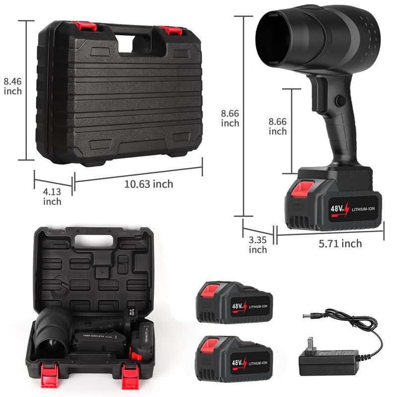 Turbo Jet Blower Cordless Super Power Air Duster Handheld Powerful Dryer for Car Dust Removal and Snow Removal Including Two Batteries