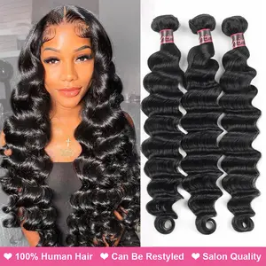 Loose deep Wave Bundles Virgin Human Hair Weave Bundles Natural Color Remy Hair Weave Extensions TikTokShopBlackFriday
