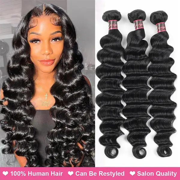 Loose deep Wave Bundles Virgin Human Hair Weave Bundles Natural Color Remy Hair Weave Extensions tiktokshopstockup