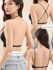 Summer U-Back Bra with Thin Straps, Seamless Wireless Push-Up Bra, Elegant Smooth Lingerie, Versatile Beach & Daily Wear
