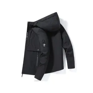 Bmuvlss Men'S Lightweight Hooded Zip-Up Jacket- Bench. Print Long Sleeve, Durable Polyester, Front Pockets, Regular Fit for Spring/Fall, Urban Casual Outdoor Wear, Spring Fall Jacket |   Modern Casual Jacket |   Functional Pockets