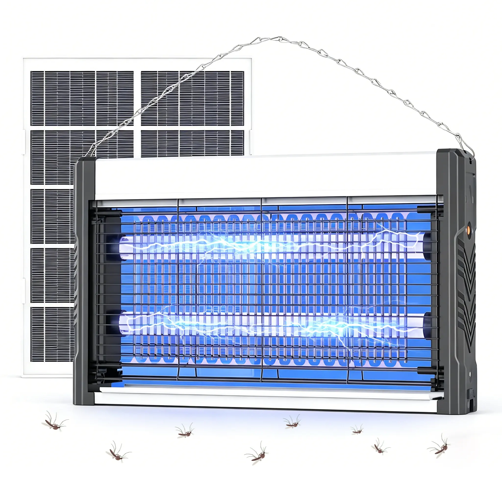 Solar Bug Zapper - USB Rechargeable UV 4000V 6W Solar Panel Insect & Pest Control Bug Trap for Outdoor Patio, Backyard (Electronic Mosquito Killers), Bug Trap Electronic Mosquito Killers, Insect & Pest Control Electronic Mosquito Killers