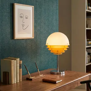 Mid-century Bauhaus Sunset Table Lamp, Modern Desk Lamp, 3000k Bedside Lamp, Orange Lights, Bedroom, Office, Livingroom, Holiday lighting, Gifts
