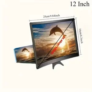 12-Inch Stylish Compact Smartphone Projector Cross-Border 3D Screen Expansion Foldable Phone Stand Durable Sturdy Movie Projector for Home Travel Entertainment Movies Videos Games Enthusiasts