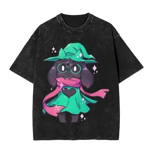Washed T Shirt Ralsei Deltarune Hip Hop Novelty T-Shirt Harajuku  Streetwear Short Sleeve Summer19Tops Tees for Men Women