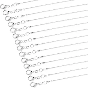 30 Pack  Plated Snake Chains for  Making, 1.2 mm (22 Inches)