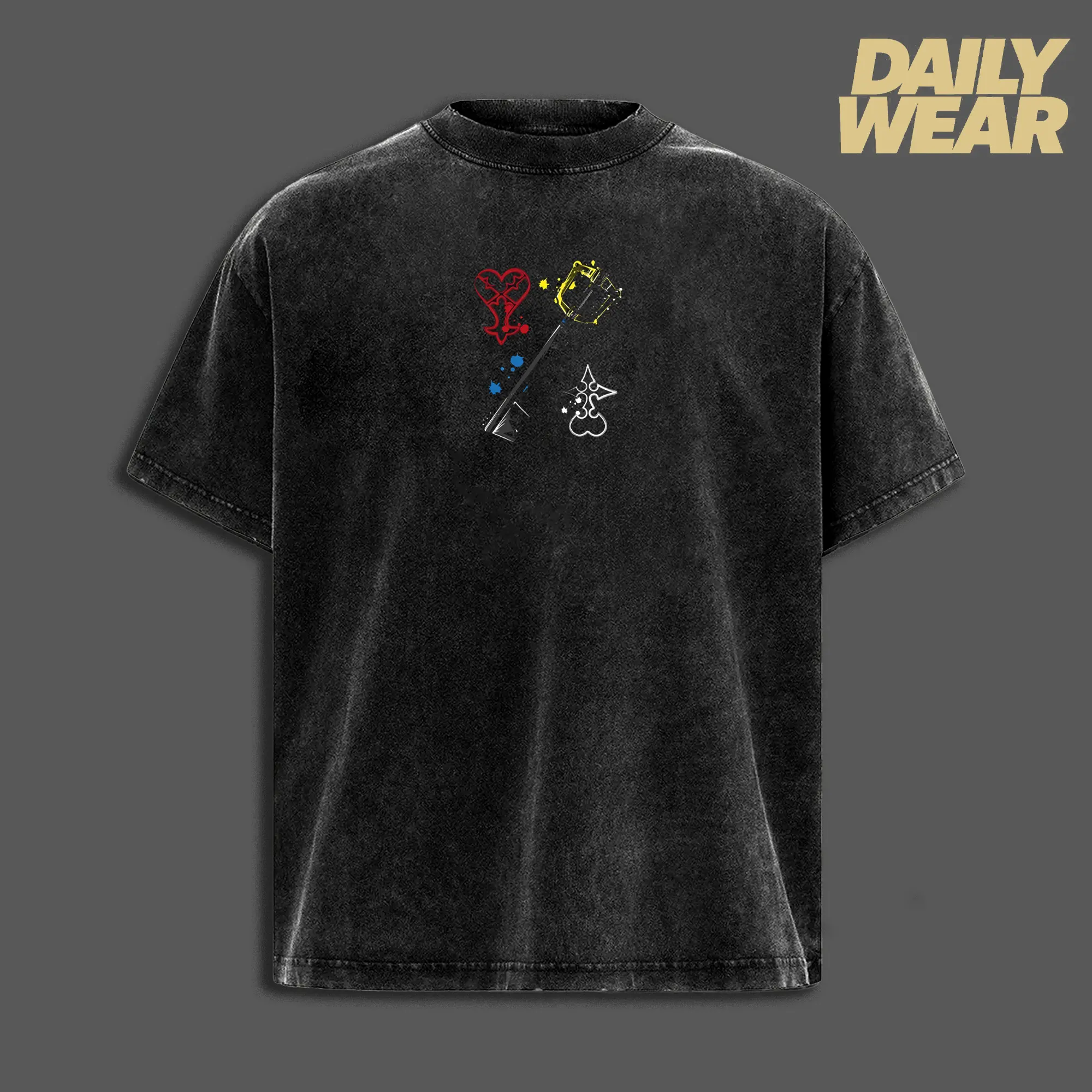 Sora Vintage Washed Oversized T-Shirt, Kingdom Hearts Heartless