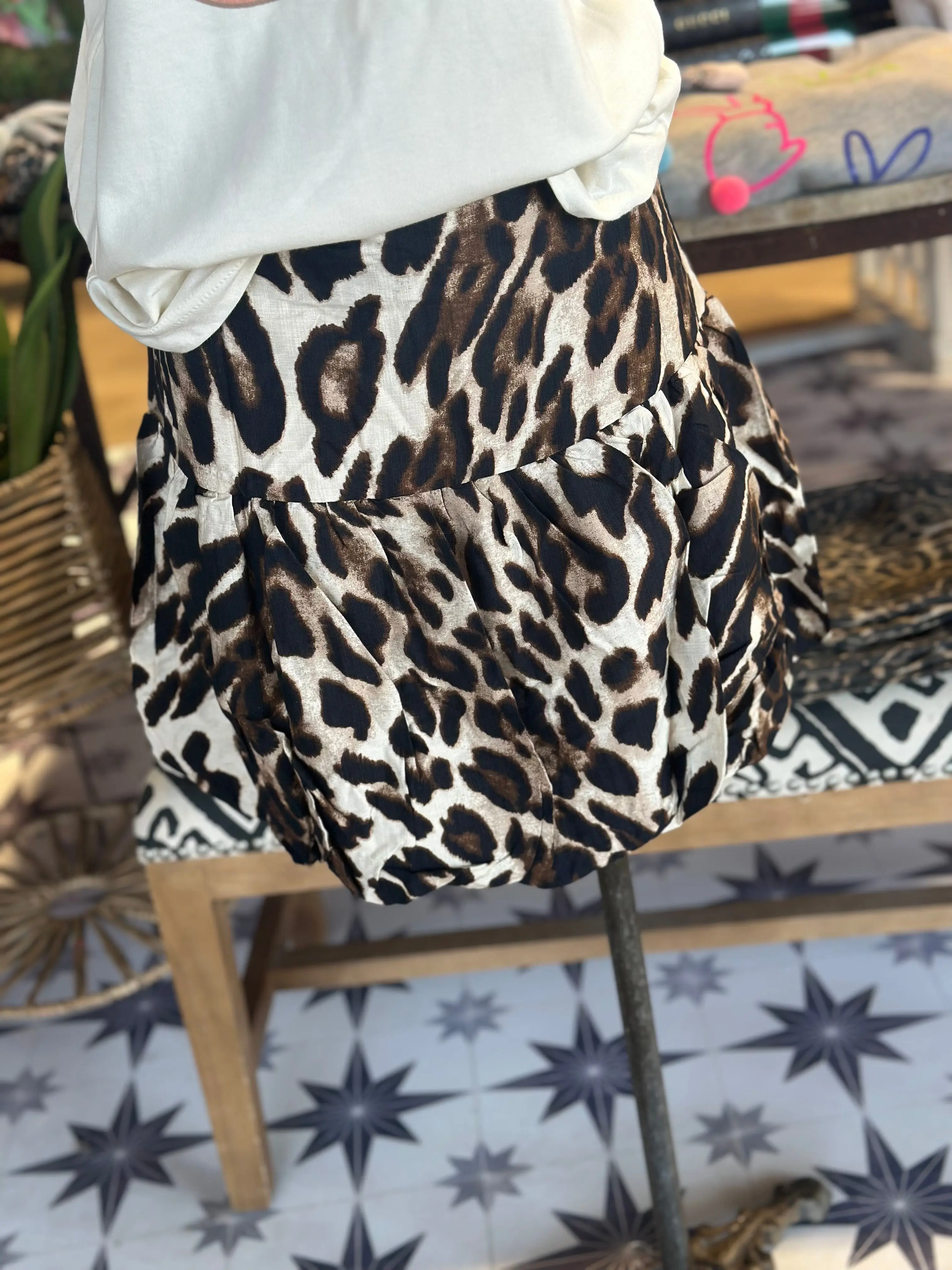 Women's Leopard Print Mini Skirt - Stylish Lined Bubble Hem, Side Zip Closure, Casual Women's Bottoms, Trendy It-Girl Clothes, Panther Motif Skirts
