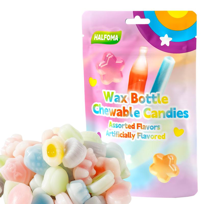 Wax Candy – 32-Piece Assorted Tropical Fruit Flavors, Fun & Novelty Shapes, Party Treats