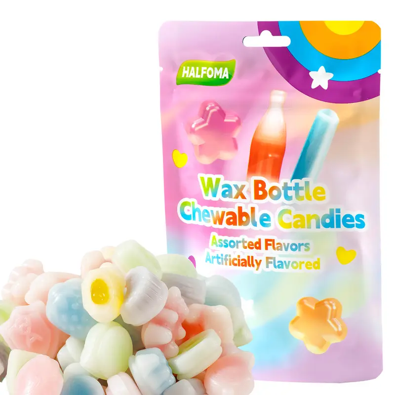 Wax Candy – 32-Piece Assorted Tropical Fruit Flavors, Fun & Novelty Shapes, Party Treats