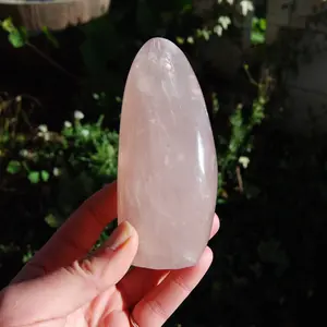 Large Cat's Eye Rose Quartz Crystal Freeform Tower, 5in 388g ,Madagascar