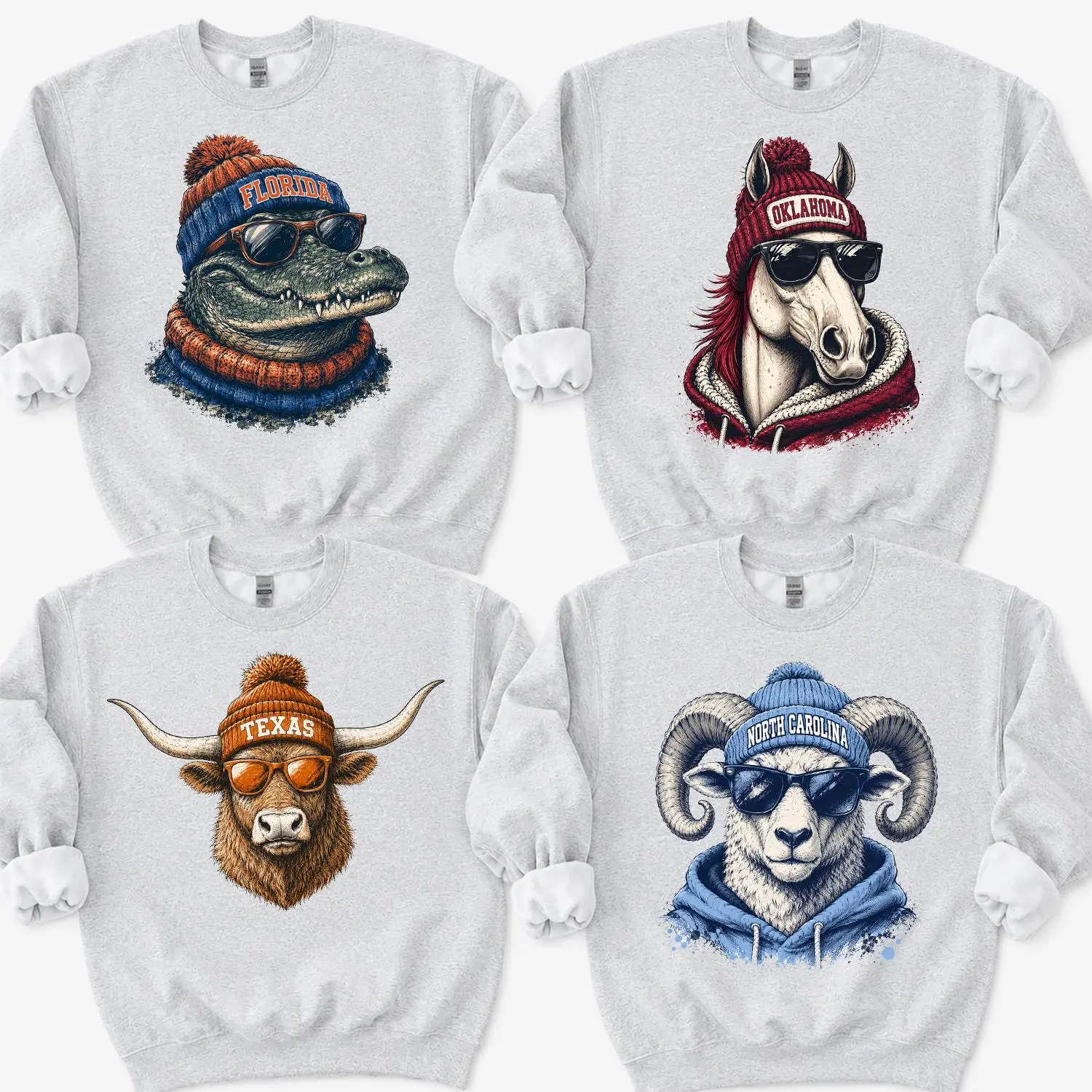 College Football Spirit Animal Football Sweatshirts, All Team City Animal Sports Pullover, Retro Game Day City Football Sweatshirt, Game Home Town Pullover