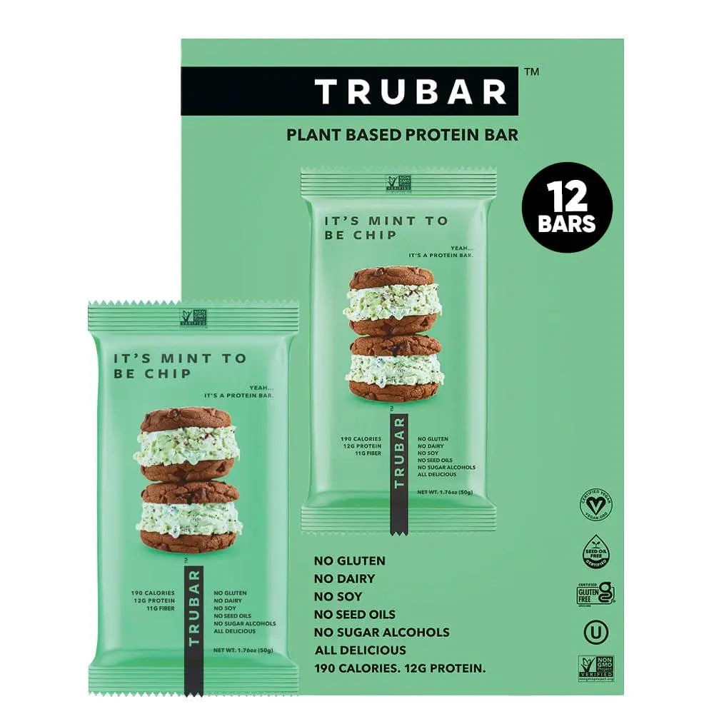 TRUBAR Protein Bar It's Mint To Be Chip  1.76oz 12ct